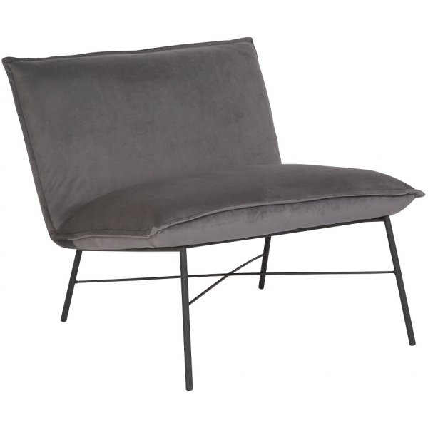 Trendline loungefåtölj - Grå sammet Trendline loungefåtölj - Grå sammet