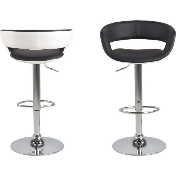 Grace barstol 104 cm - Svart PU/vit PU