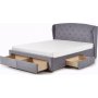 Sngram med frvaring i gr sammet - 160x200 cm + Mbeltassar