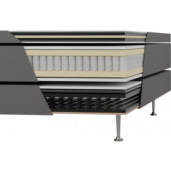 Bed 180x200 cm grijs pocket 5 zones