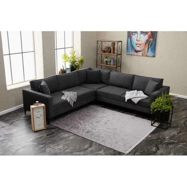 Canapé d'angle Berlin - Anthracite/noir Canapé d'angle Berlin - Anthracite/noir