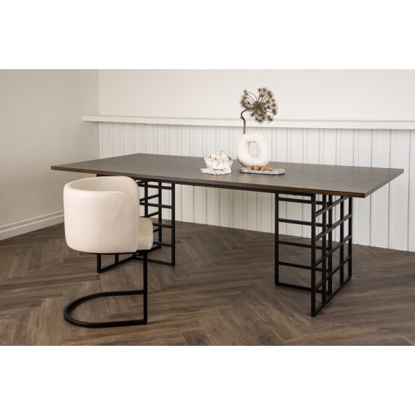 Alby matbord 220 x 100 cm - Svart/mocca