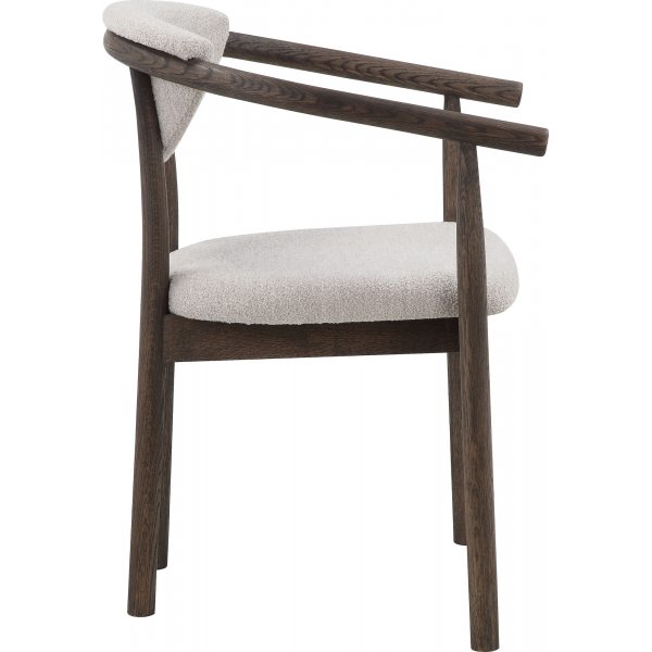 Ryan matstol - Beige boucle/brunoljad ek Ryan matstol - Beige boucle/brunoljad ek