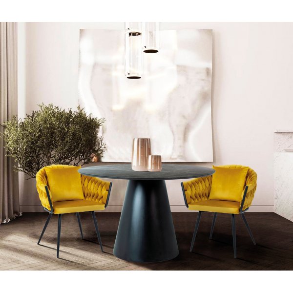 Table  manger Angel 120 cm - Gris/noir
