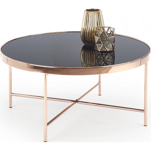 Gunhild soffbord Ø82 cm - Svart/koppar Gunhild soffbord Ø82 cm - Svart/koppar