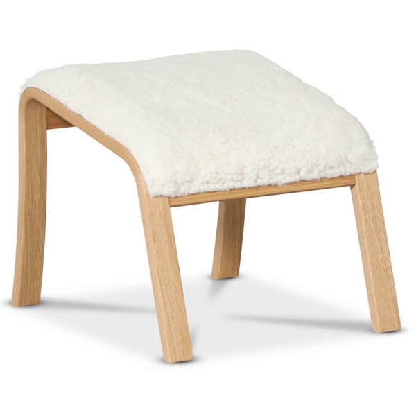 Lammet fotpall i frskinn scandinavian moonlight - Oljad ek