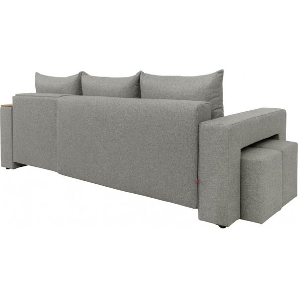 Canapé-lit Denvo divan avec poufs - Gris Canapé-lit Denvo divan avec poufs - Gris
