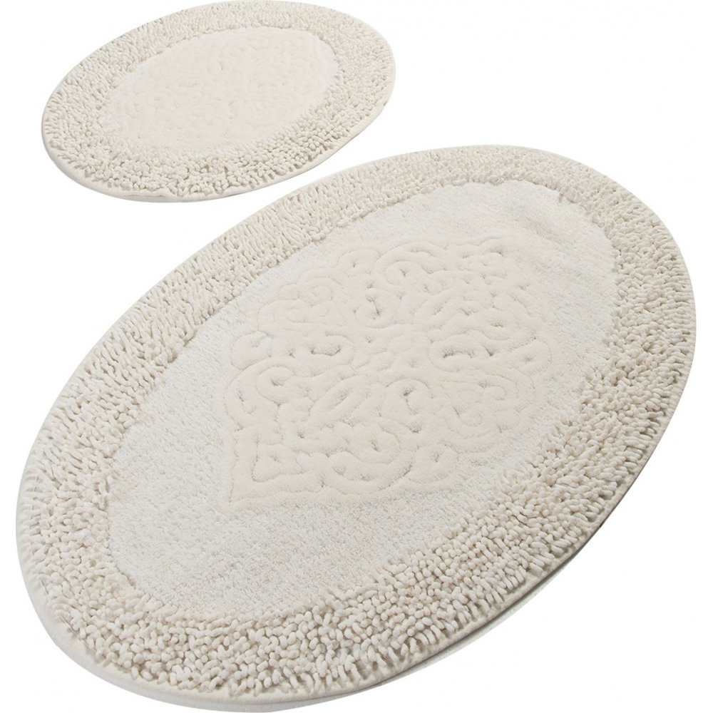 Piante badrumsmatta set (2 st) - Oval - 50 x 60 cm (1 st) / 60 x 100 cm (1 st) - Bomullsmattor, Mattor