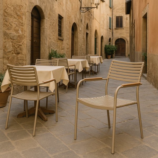 Utestol stapelbar beige - Pino