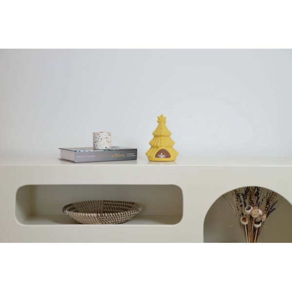 Lanterne bougie sapin de Noël - Jaune Lanterne bougie sapin de Noël - Jaune