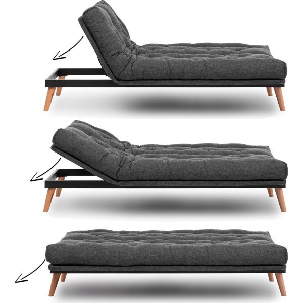 Bäddsoffa Saki - Mörkgrå Bäddsoffa Saki - Mörkgrå