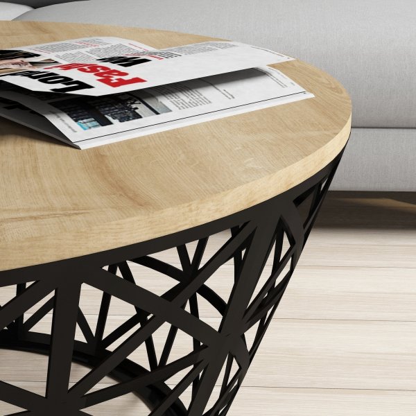 Stil soffbord 90 cm - Ek/svart