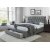 Cadre de lit Hewie avec rangement 160x200 cm - Gris/noyer + Pieds de meubles