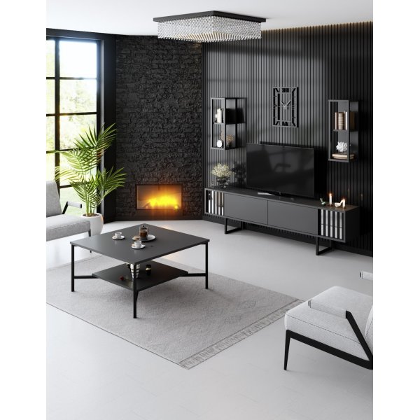 Erki soffbord 80 x 80 cm - Antracit/svart Erki soffbord 80 x 80 cm - Antracit/svart