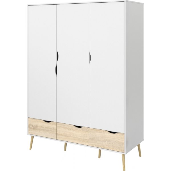 Armoire Oslo  3 portes - Blanc/chne