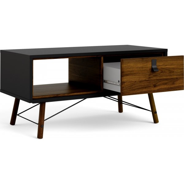 Table basse Ry 101,8 x 48,2 cm - Noir/noyer