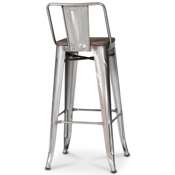 France Barstol i metall - Galvaniserad / Brunt tr�