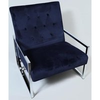 Velvet Fåtölj - Mörkblå / krom Velvet Fåtölj - Mörkblå / krom