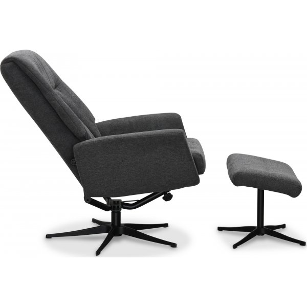 Porto ftlj med pall - Mrkgr tyg