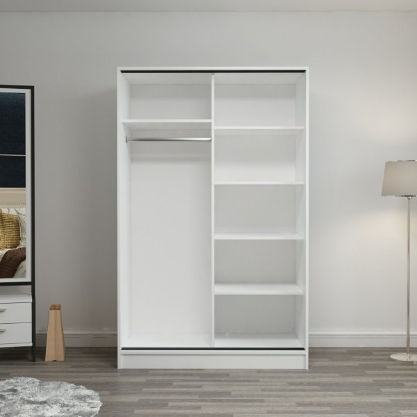 Armoire Kapusta 120 cm - Blanc/pierre