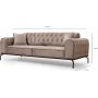 Siesta Capitone 3-sits soffa - Cream