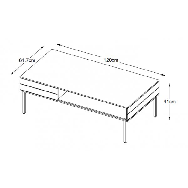 Inez soffbord i brunoljad ek med förvaringslåda - 120x62 cm Inez soffbord i brunoljad ek med förvaringslåda - 120x62 cm
