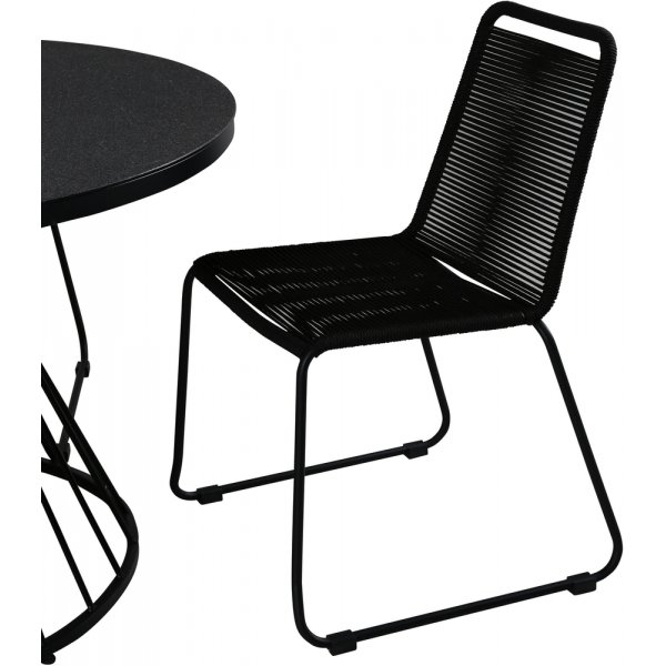 Tropea utematgrupp med 4 st Lindos stolar - Svart/Grå Tropea utematgrupp med 4 st Lindos stolar - Svart/Grå