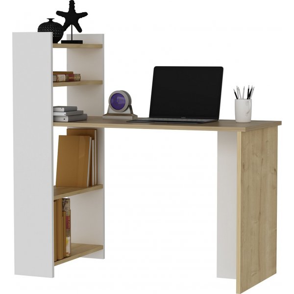 Enna skrivbord 110 x 50 cm - Safir ek/vit