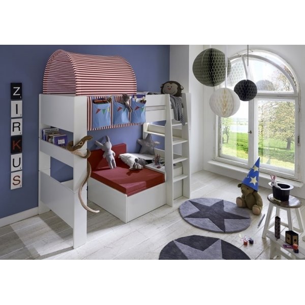 Voor kinderen hoge hoogslaper 90 x 200 cm - IJswit