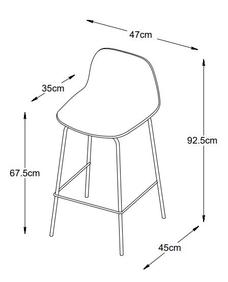 Tabouret de bar Sheba noir SH 67,5 cm