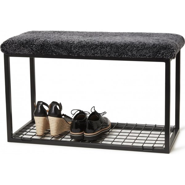 Palle sittb�nk M�rkgr�/svart - 80 x 35 x 50 cm