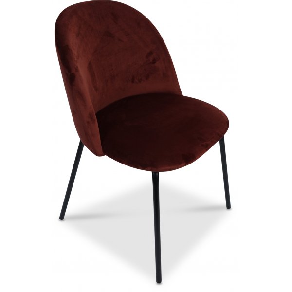 Giovani velvet stol - Bordeaux/Svart