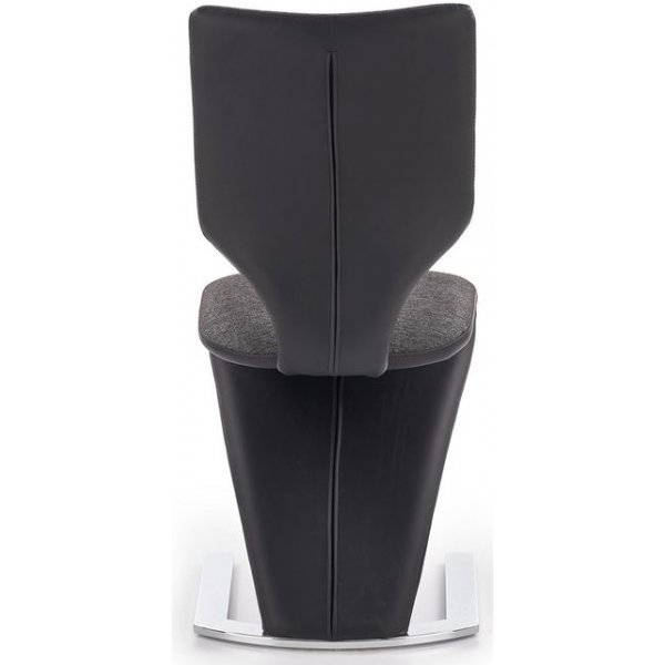 Chaise de salle à manger Zackary - Gris/noir (Tissu/PU) - Chrome Chaise de salle à manger Zackary - Gris/noir (Tissu/PU) - Chrome