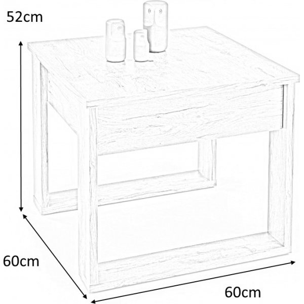 Nea soffbord 60 x 60 cm - Wotan ek Nea soffbord 60 x 60 cm - Wotan ek