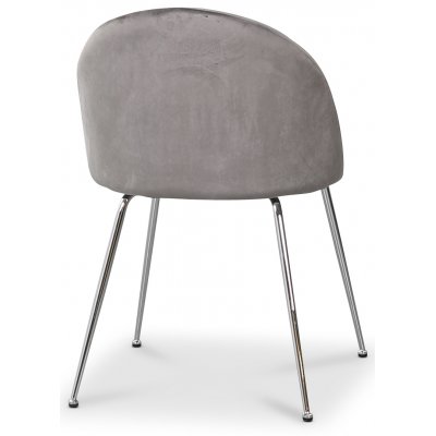 Giovani velvet stol - Ljusgr / Krom + Mbelvrdskit fr textilier