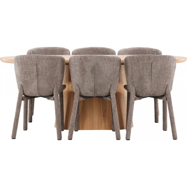 Matbord Stjärnö med 6 st Astoria stolar - Brun + 4.00 x Möbeltassar Matbord Stjärnö med 6 st Astoria stolar - Brun + 4.00 x Möbeltassar