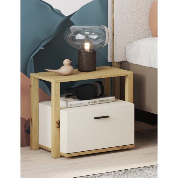 Lenny sängbord - Artisan ek/beige/tryffel Lenny sängbord - Artisan ek/beige/tryffel