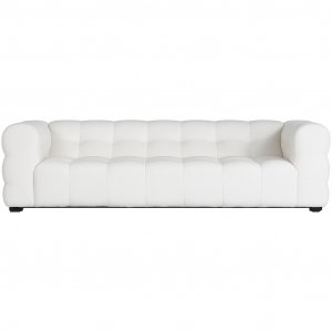 Soffa i bouclè - längd 235 cm lång + Textilskydd för möbler Soffa i bouclè - längd 235 cm lång + Textilskydd för möbler