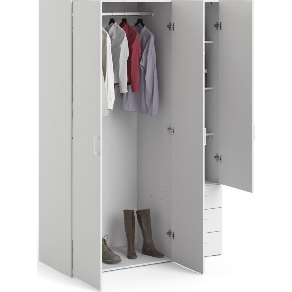 Armoire basse Space avec 3 portes et 3 tiroirs - Blanc Armoire basse Space avec 3 portes et 3 tiroirs - Blanc