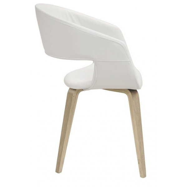 Nova matstol - Vit PU / Vitoljade tr�ben