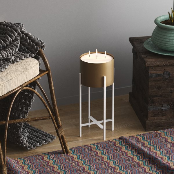 Plato 26 kruka - Vit/guld