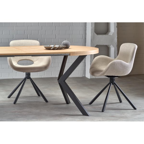 Table  manger Nastro 100-250 cm - Chne/noir