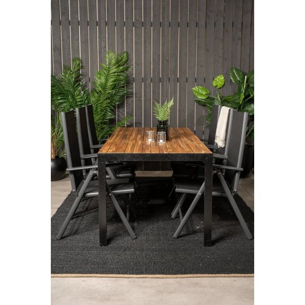 Bois utematgrupp med 6 st Break stolar - Svart/Natur Bois utematgrupp med 6 st Break stolar - Svart/Natur