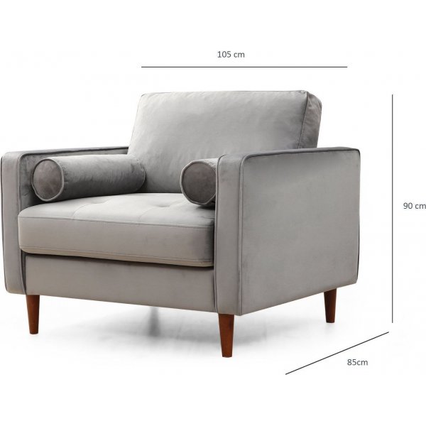 Fauteuil Rome - Gris clair Fauteuil Rome - Gris clair