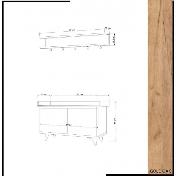 Meuble d\\\'entre Arasso - Chne/blanc