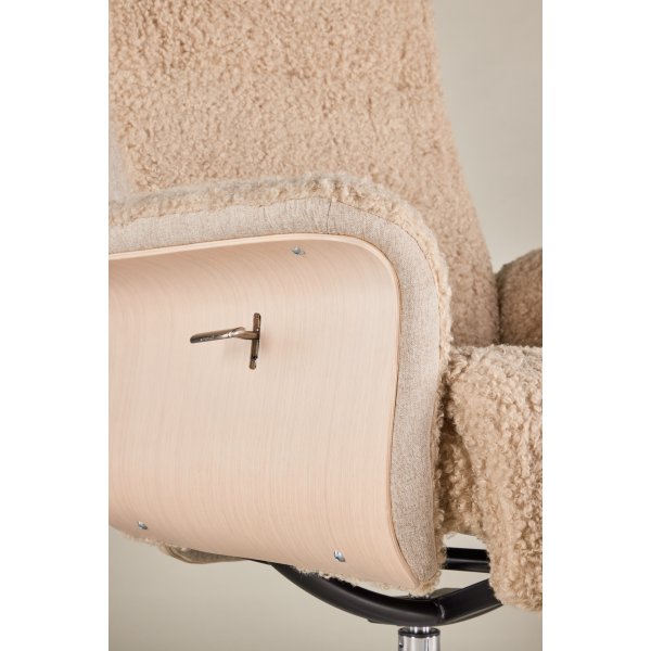 Fåtölj med fotpall - Beige / Whitewash Fåtölj med fotpall - Beige / Whitewash