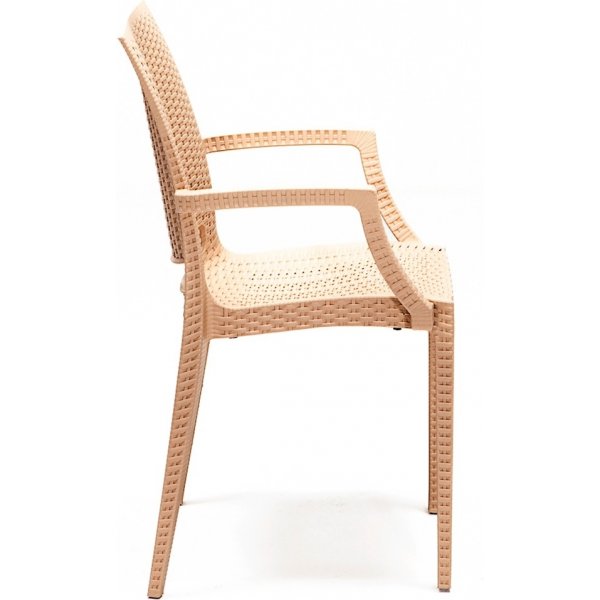 Groupe de repas d\\\'extrieur Meco avec fauteuils - Cappuccino