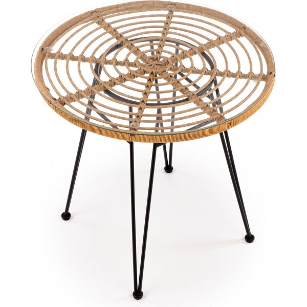 Falcon eettafel Ø79 cm - Rotan/zwart Falcon eettafel Ø79 cm - Rotan/zwart