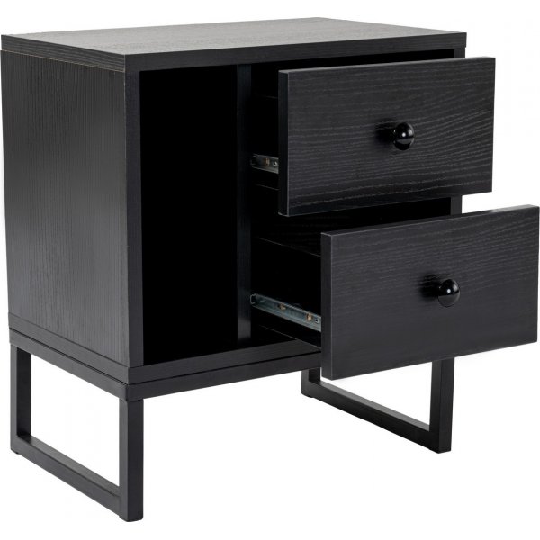 Glimmer sngbord - Svart tr/svart