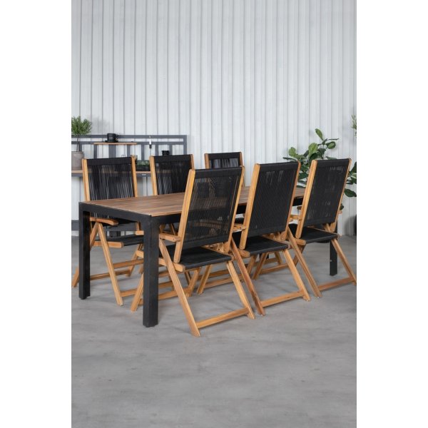 Bois utematgrupp med 6 st Little John stolar - Svart/Natur Bois utematgrupp med 6 st Little John stolar - Svart/Natur